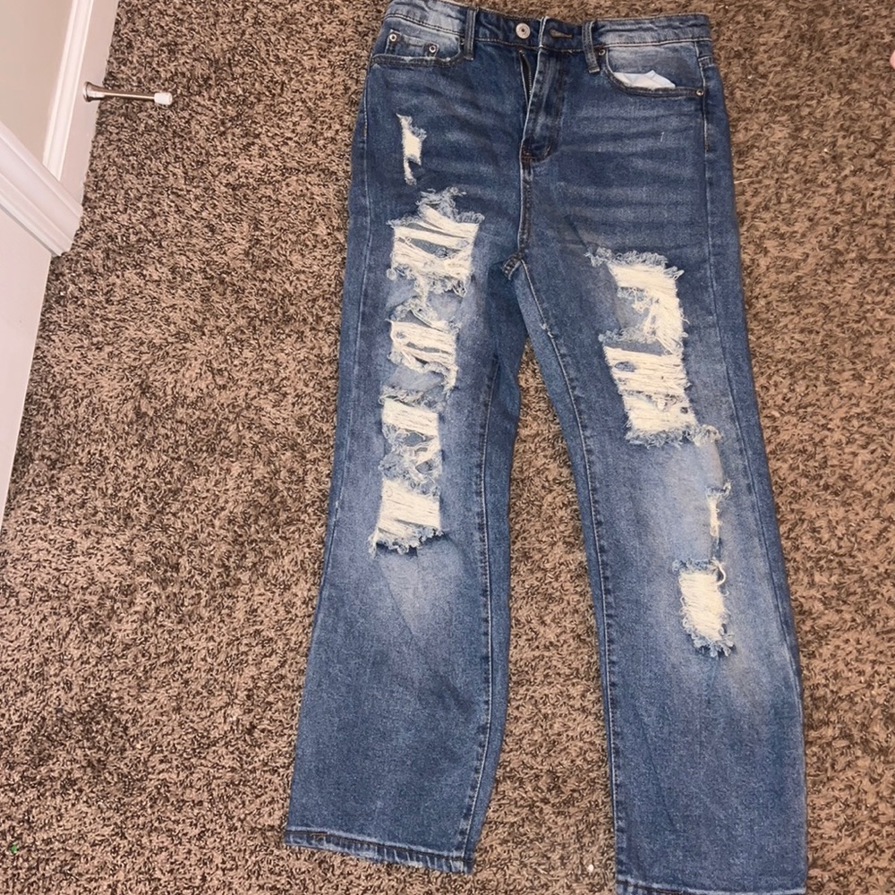 denim ripped jeans